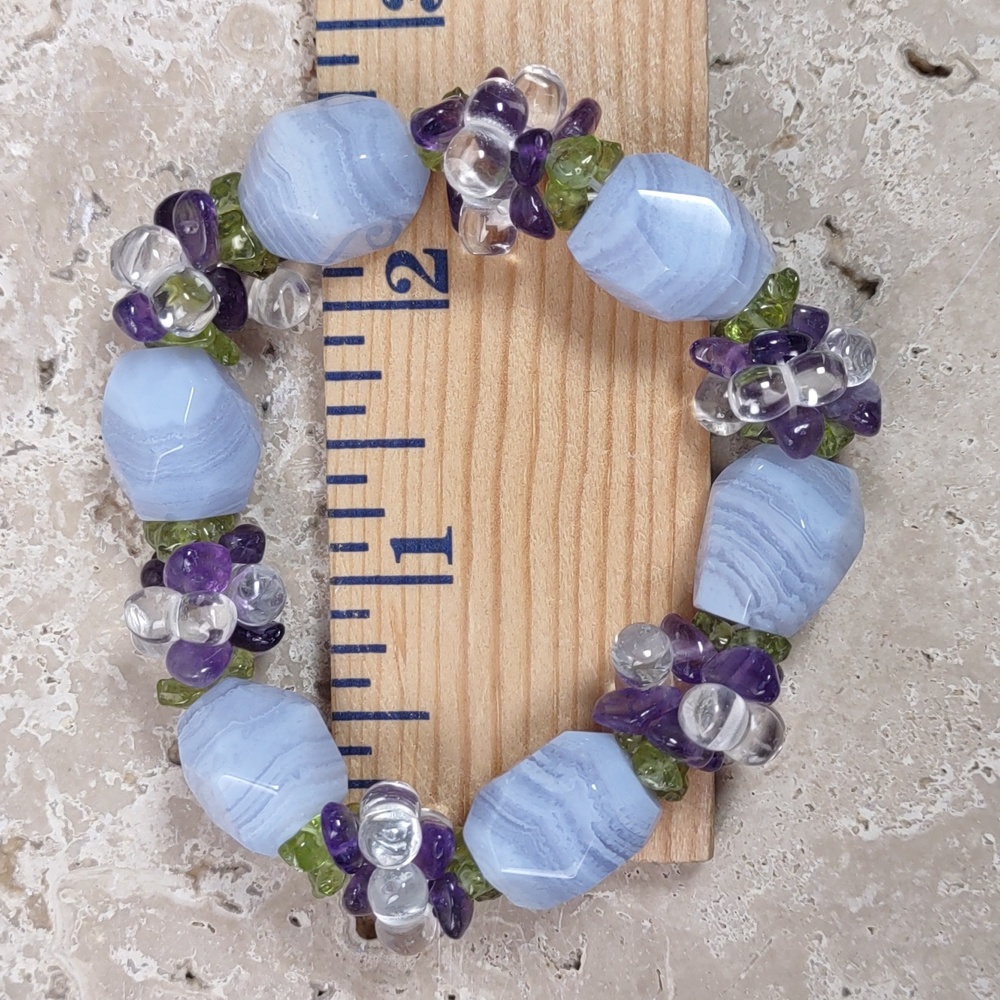 Ross Simons Chalcedony/Multi Gemstone Stretch Bra… - image 4